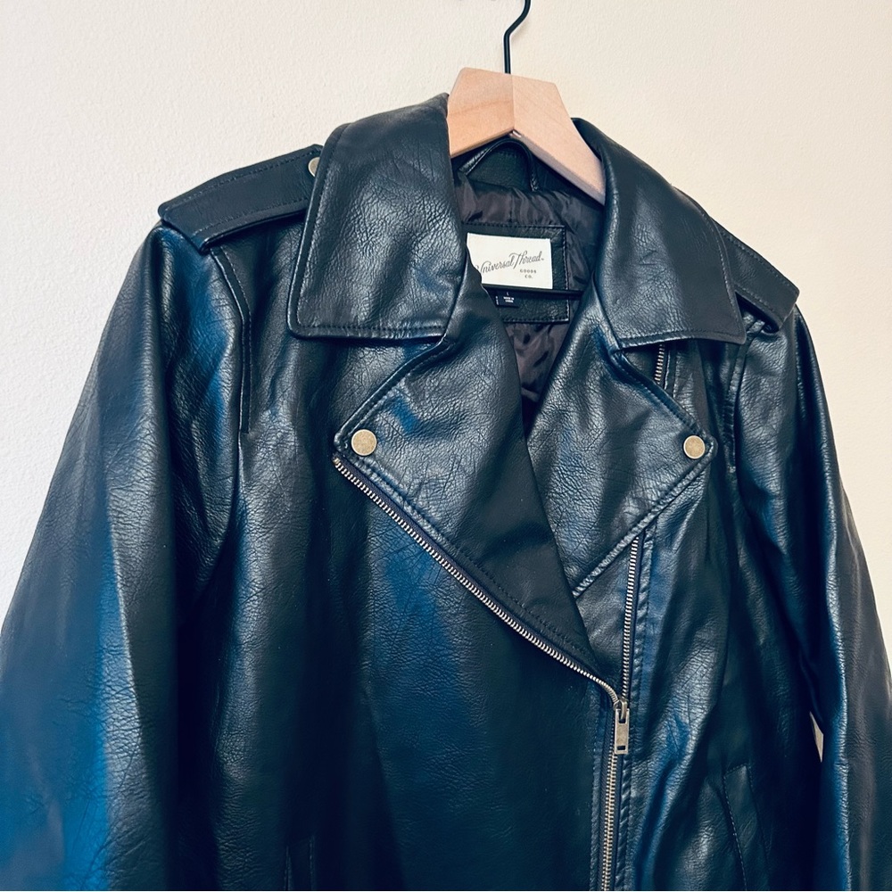 Universal Thread Moto Jacket Black Vegan Leather L - image 3